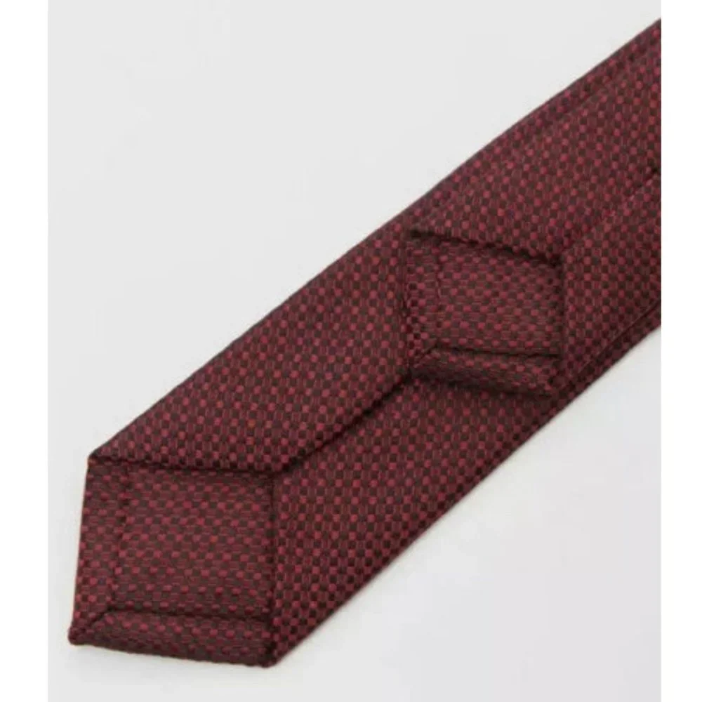 2 Zara Boy Accessories Bundle Dressy Jacquard Slim Red Tie + Plaid Bow Tie NEW